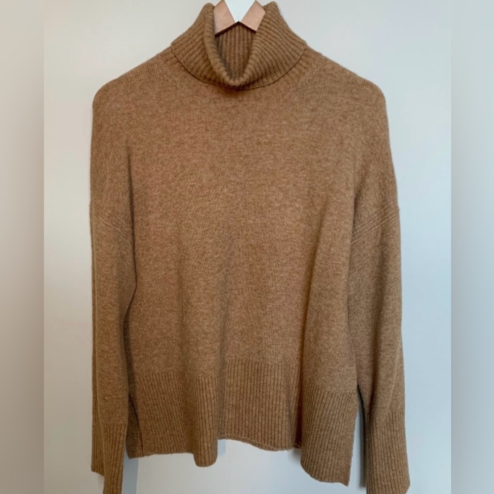 J Crew, S Tan, Alpaca wool blend, turtleneck, Long sleeve Sweater, High…